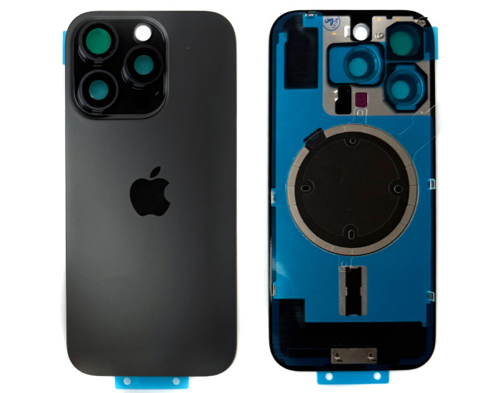 Задня панель корпуси iPhone 16 Pro Black Titanium, з склом камери, MagSafe, оригінал