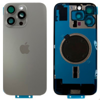 Задняя панель корпуса iPhone 16 Pro Max Natural Titanium, со стеклом камеры