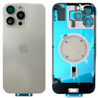 Задняя панель корпуса iPhone 16 Pro Max White Titanium, со стеклом камеры