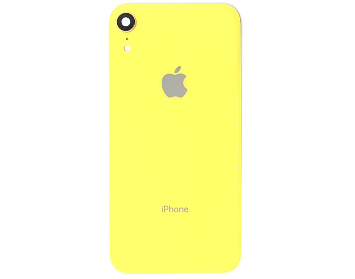 Задняя панель корпуса Apple iPhone XR, желтая со стеклом камеры