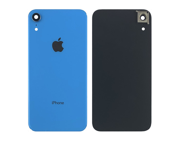 Задняя панель корпуса для iPhone XR, голубая со стеклом камеры 