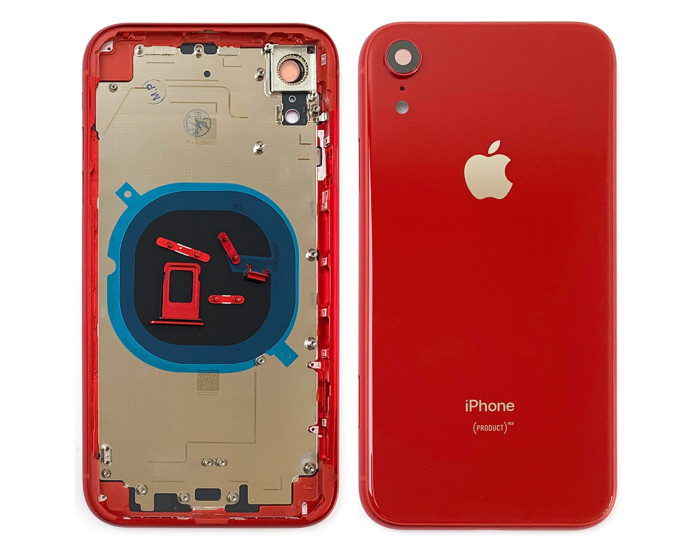 Корпус для iPhone XR з тримачем SIM карти, з бічними кнопками, червоний, оригінал