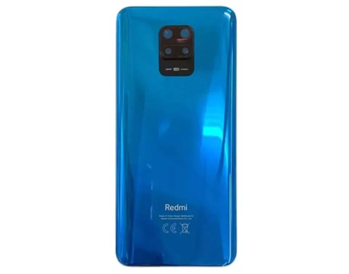 Задня панель корпуси для Xiaomi Redmi Note 9 Pro /9 Pro Max, синя з склом камери (64MP)