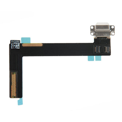 Шлейф iPad Air 2, конектора зарядки, з компонентами, білий, оригінал