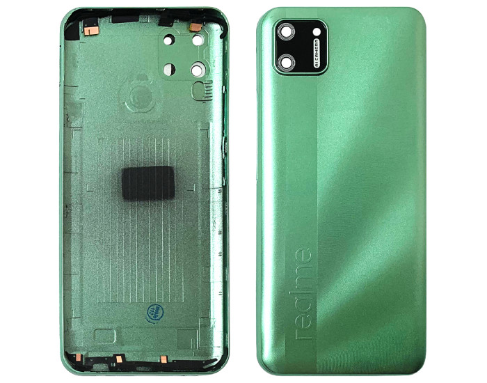 Задняя крышка для Realme C11, Mint Green со стеклом камеры