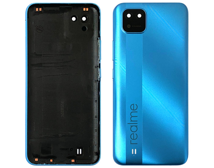 Задня кришка для Realme C11 2021, з склом камери, Blue
