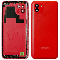 Задня кришка для Samsung A035 Galaxy A03, червоний з склом камери, оригінал