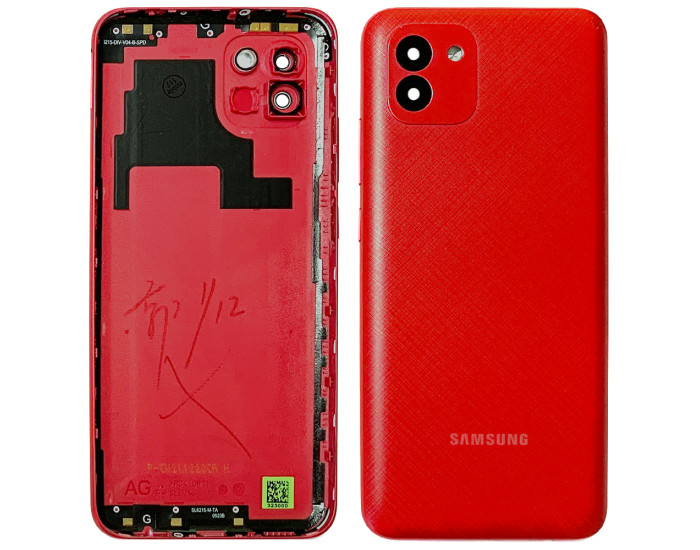 Задняя крышка для Samsung A035 Galaxy A03, красный со стеклом камеры, оригинал