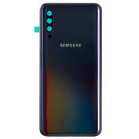 Задняя крышка для Samsung A505F Galaxy A50 - 2019, черная со стеклом камеры