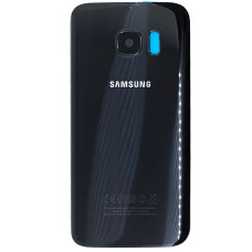 Задняя крышка корпуса для Samsung G930F Galaxy S7, черная со стеклом камеры