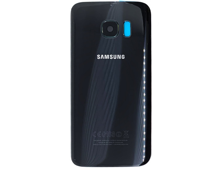 Задняя крышка корпуса для Samsung G930F Galaxy S7, черная со стеклом камеры