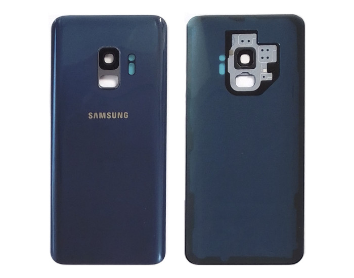 Задняя крышка корпуса для Samsung G960F Galaxy S9, синяя со стеклом камеры