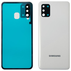 Задняя панель корпуса для Samsung A315 Galaxy A31, белая со стеклом камеры