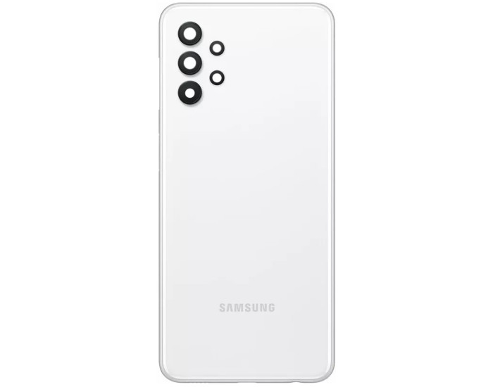 Задняя панель корпуса для Samsung A325 Galaxy A32, белая со стеклом камеры