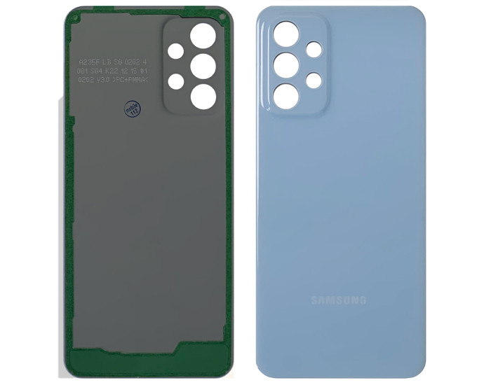 Задняя панель корпуса для Samsung A336B Galaxy A33 5G, голубая, со стеклом камеры