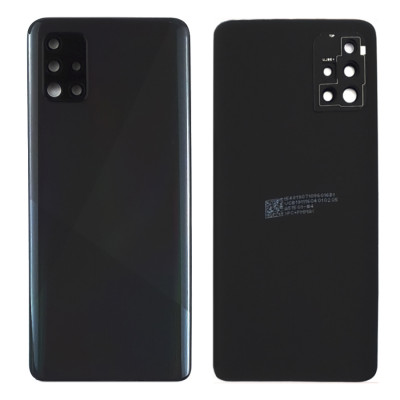 Задня панель корпуси для Samsung A515F Galaxy A51 - 2020, чернaя з склом камери