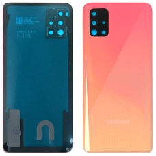 Задняя панель корпуса для Samsung A515F Galaxy A51 - 2020, розовая со стеклом камеры