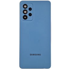 Задняя панель корпуса для Samsung A525F Galaxy A52, синяя со стеклом камеры, оригинал
