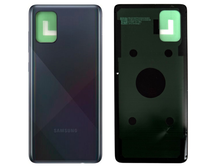 Задняя панель корпуса для Samsung A715F Galaxy A71 - 2020, черная оригинал