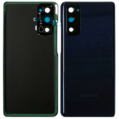 Задняя панель корпуса для Samsung G781 Galaxy S20 FE, синий со стеклом камеры, Cloud Navy Blue