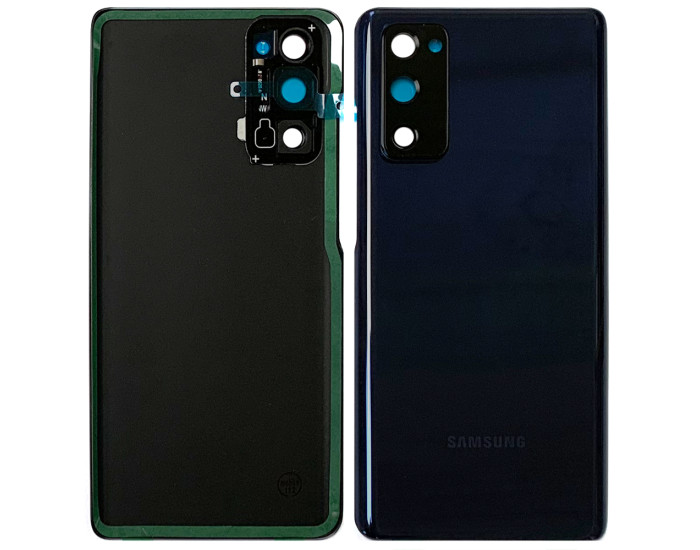 Задняя панель корпуса для Samsung G781 Galaxy S20 FE, синий со стеклом камеры, Cloud Navy Blue
