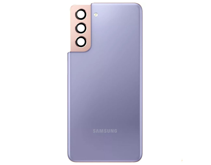Задняя панель корпуса для Samsung G991 Galaxy S21 5G. фиолетовая, со стеклом камеры розового цвета