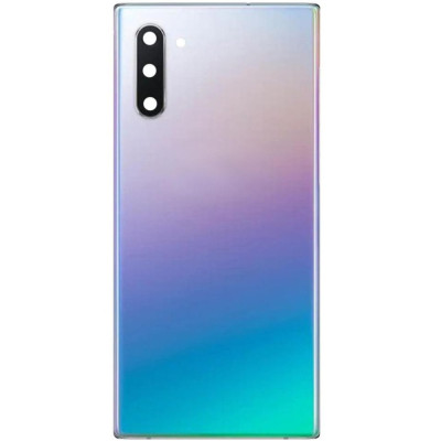 Задня панель корпуси для Samsung N970F Galaxy Note 10, сріблястий з склом камери, оригінал