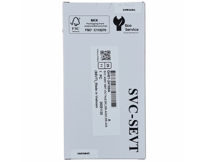 Дисплей с сенсорным экраном (модуль) Samsung A055 Galaxy A05 2023, черный, оригинал, сервисная упаковка GH81-24189A