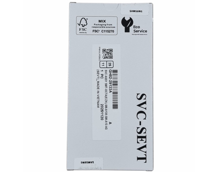 Дисплей с сенсорным экраном (модуль) Samsung A135 /A137 /A236 /M135 /M236 /M336, черный с рамкой, оригинал, сервисная упаковка GH82-29133A