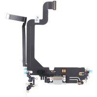 Шлейф для iPhone 14 Pro Max, коннектора зарядки, синхронизации, Белый, White, оригинал снятый