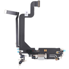 Шлейф для iPhone 14 Pro Max, коннектора зарядки, синхронизации, Белый, White, оригинал снятый