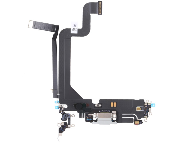 Шлейф для iPhone 14 Pro Max, коннектора зарядки, синхронизации, Белый, White, оригинал снятый