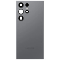 Задняя панель корпуса для Samsung S918B Galaxy S23 Ultra, серая, Graphite со стеклом камеры, оригинал