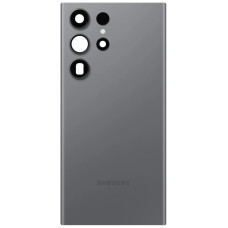 Задняя панель корпуса для Samsung S918B Galaxy S23 Ultra, серая, Graphite со стеклом камеры, оригинал