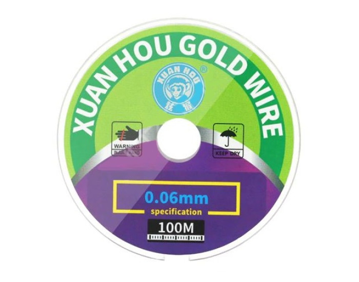 Струна для зняття тачскрінів Xuan Hou, 0.06мм, 100м, золотиста