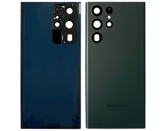 Задня панель корпуси для Samsung S908B Galaxy S22 Ultra 5G, зелена з склом камери, оригінал