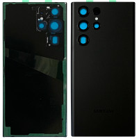 Задняя панель корпуса для Samsung S908B Galaxy S22 Ultra 5G, черный со стеклом камеры