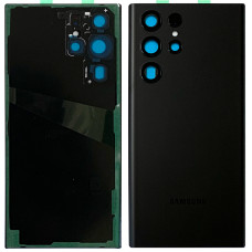 Задняя панель корпуса для Samsung S908B Galaxy S22 Ultra 5G, черный со стеклом камеры