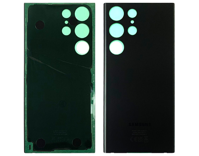 Задняя панель корпуса для Samsung S918B Galaxy S23 Ultra, черная, оригинал