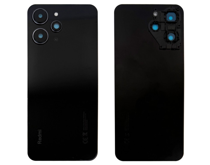 Задняя кришка для Xiaomi Redmi 12, Midnight Black со стеклом камеры, оригинал 