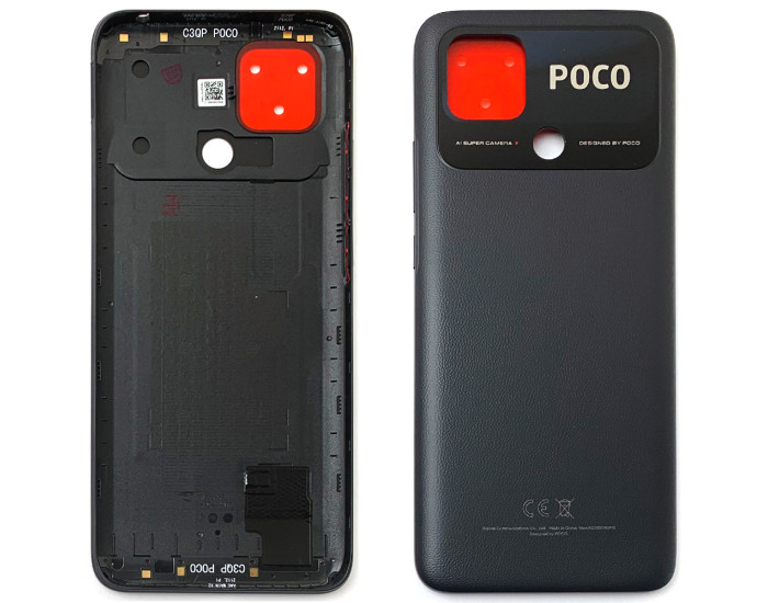 Задняя крышка для Xiaomi Poco C40, черная оригинал