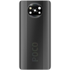Задняя крышка корпуса для Xiaomi Poco X3 Pro /Poco X3, черная со стеклом камеры