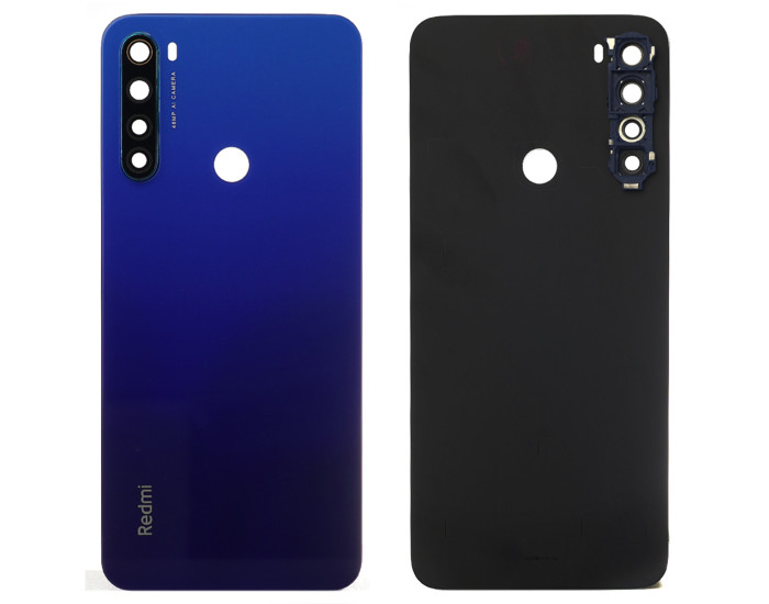 Задняя крышка корпуса для Xiaomi Redmi Note 8T, синяя со стеклом камеры, оригинал