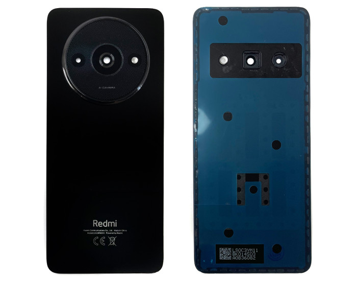 Задня панель корпуси Xiaomi Redmi A3, Midnight Black з склом камери