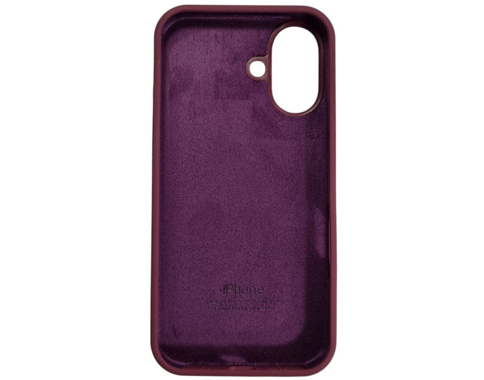 Чехол-силикон оригинал Full Soft Matte iPhone 16 (Бордовый / Plum)