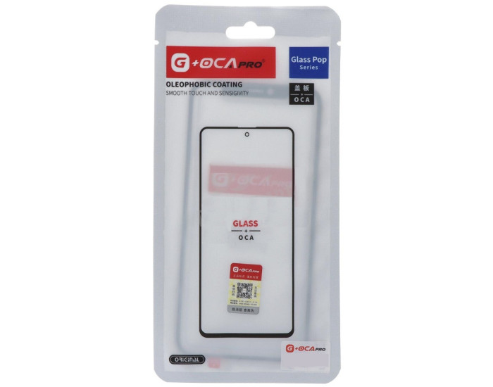 Стекло фронтальное c OCA-пленкой iPhone 11 Pro Max, черное с сеткой динамика, оригинал G+OCA-PRo