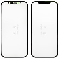 Стекло фронтальное c OCA-пленкой iPhone 12 Pro Max, черное с сеткой динамика, оригинал G+OCA-PRo