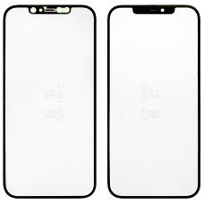 Стекло фронтальное c OCA-пленкой iPhone 12 Pro Max, черное с сеткой динамика, оригинал G+OCA-PRo