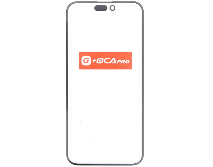Стекло фронтальное c OCA-пленкой iPhone 15 Pro Max, черное с олеофобным покрытием, 0.8mm, 9H, оригинал G+OCA-PRo