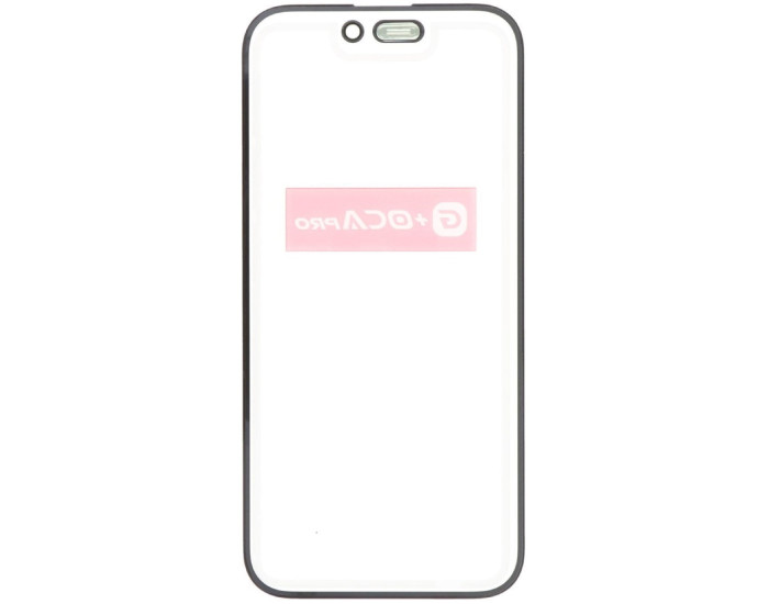 Стекло фронтальное c OCA-пленкой iPhone 15 Pro, черное, оригинал G+OCA-PRo